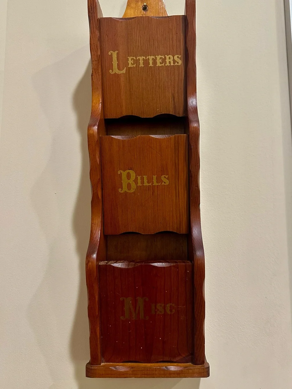 Vintage Wooden Mail Sorter
